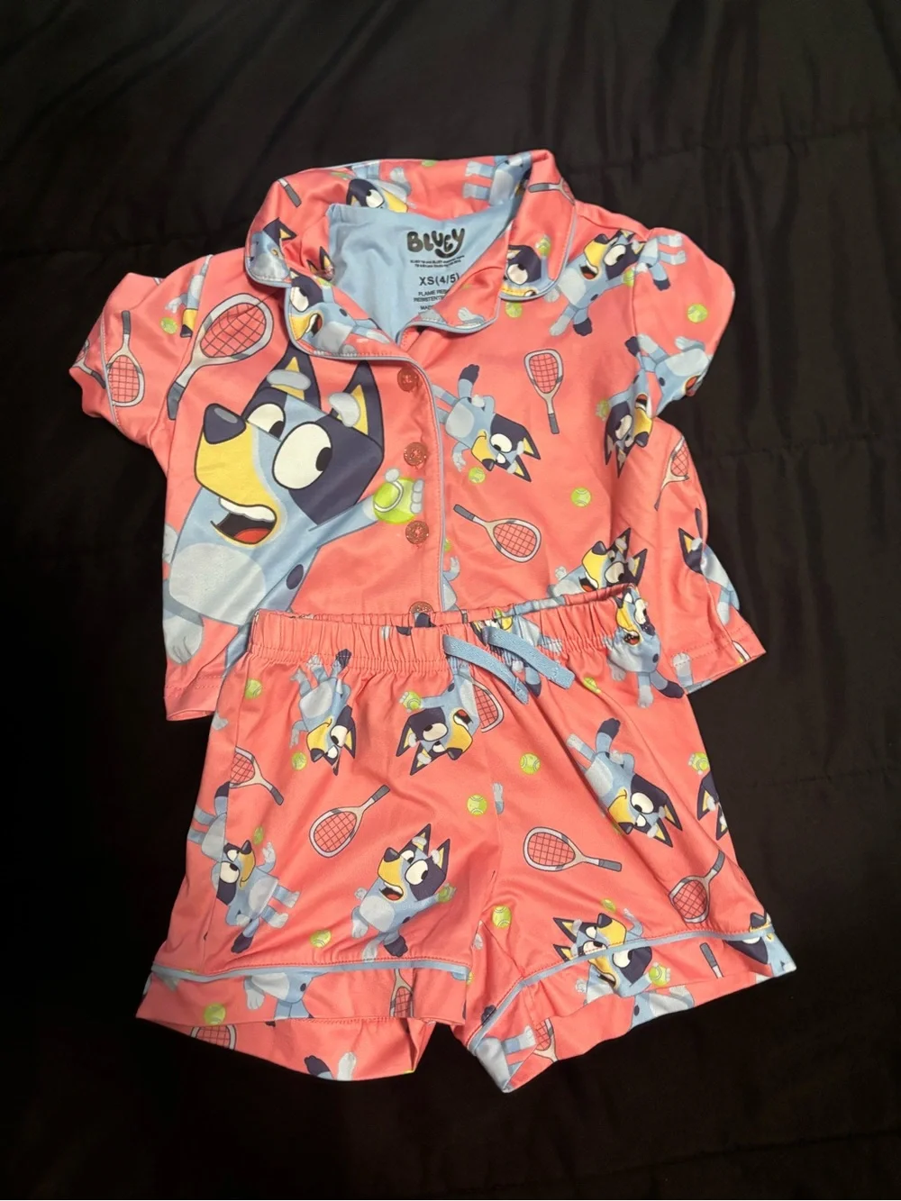 Bluey Coral Pajama Set with Tennis Print